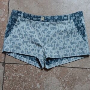 Blue and white printed shorts
